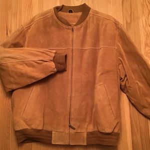 Tan suede leather lined men’s bomber XL jacket
